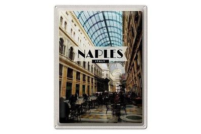 Blechschild 40 x 30 cm Urlaub Reise Italien Neapel Italy Cafe