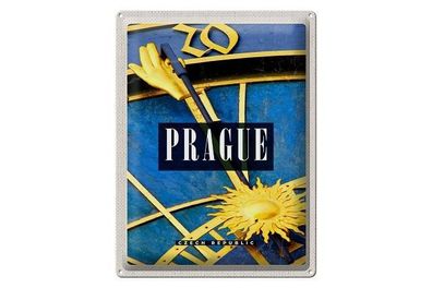 Blechschild 40 x 30 cm Urlaub Reise Prag Czech Republic Sonnenuhr