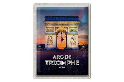 Blechschild 40 x 30 cm Urlaub Reise Frankreich Paris France Arc de Triomphe