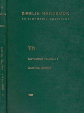 Thorium - Supplement Volume A 5 - Gmelin Handbook of Inorganic Chemistry