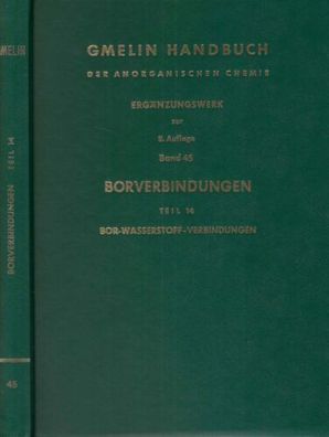 Erg.-Werk Borverbindungen Teil 14 - Gmelins Handbuch der anorganischen Chemie