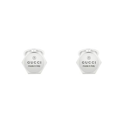 Gucci – YBE779163001 – Marken-Manschettenknöpfe aus Sterlingsilber mit Gucci-Markenze