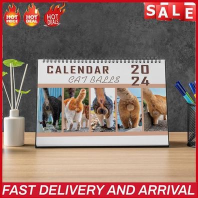 2024 Cat Balls Calendar 12 Month 11.4x8.26in Gift for Teens Friends Coworkers