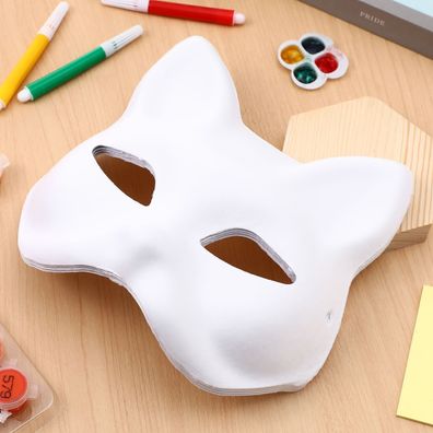 weiße zum Malen 10 Stk diy pädagogisch Kinder Katzenformmaske Leere Katzenmaske
