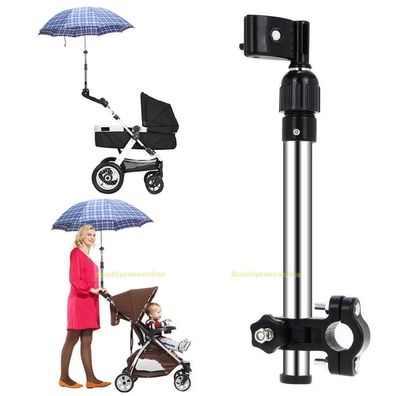 Einstellbar Kinderwagen Schirmhalter Regenschirm Halterung Sonnerschirm Halter