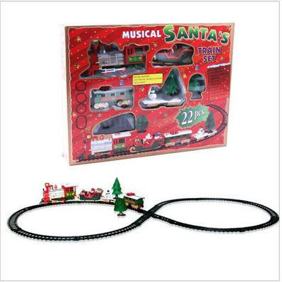 DE Weihnachtszug Weihnachten Zug Kinder Geschenk Spielzeug Musik Licht Eisenbahn