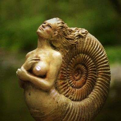 Süße Meerjungfrau Frau Conch Sea Shell Statue Ornament Home Desktop Decor