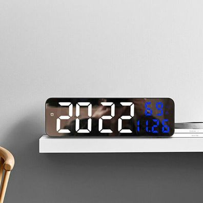 Digitaluhr Wanduhr Anzeige Alarm Wecker Uhr Temperatur Luftfeuchtigkeit