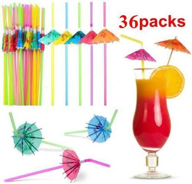 50 Stéck Cocktail-Regenschirm-Strohhalme Einweg-Trinkhalme fér Party-Dekor