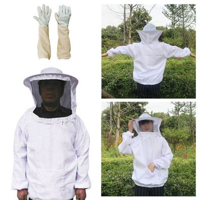 Beekeepers Schutzanzug Imkerjacke-Mit Hut Schleier ImkerJacke Imkerei Handschuhe