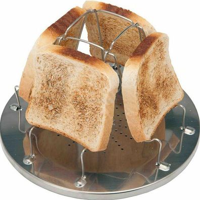 4 Toast Outdoor Camping-Toaster Edelstahl klappbar faltbar Picknick Zelten