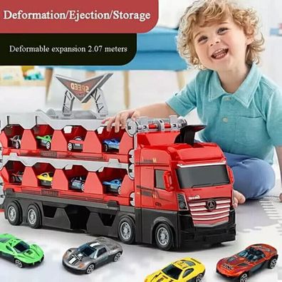 Mega Hauler Truck Ejection Race Track 32 Cars Kid Deform Catapult Shoot Fold Toy