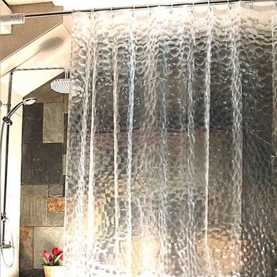 Duschvorhang 180x180cm Cubes Wasser Transparent Durchsichtiger Badewannenvorhang