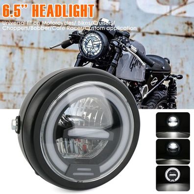 6.5'' Motorrad Rund LED Scheinwerfer Hi/ Lo Beam DRL Projektion Fér Harley Honda