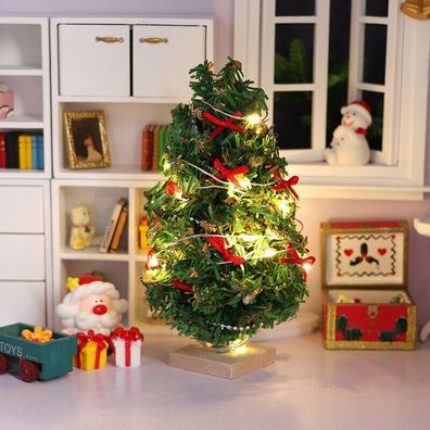 Miniatur 1/12 Skala Weihnachtsbaum Lichter Party Zubehör Weihnachtsgeschenk