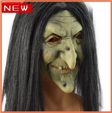 Halloween Horrormaske Full Face Alte Hexe Maske Kostém Party Latex Geistermaske