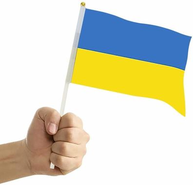 5St Ukrainische National flaggen Hand winken Fahnen Garten Flagge Ukraine Flagge