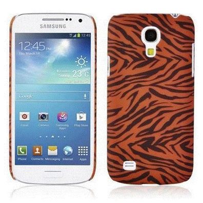 Cadorabo Hülle kompatibel mit Samsung Galaxy S4 MINI mit BROWN TIGER Aufdruck - ...