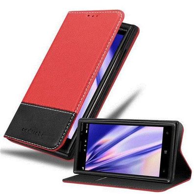 Cadorabo Hülle kompatibel mit Nokia Lumia 830 in ROT Schwarz - Schutzhülle mit ...