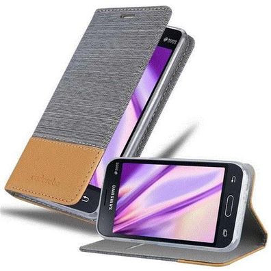 Cadorabo Hülle kompatibel mit Samsung Galaxy J1 MINI in HELL GRAU BRAUN - Schutzhü...