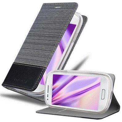 Cadorabo Hülle kompatibel mit Samsung Galaxy S3 MINI in GRAU Schwarz - Schutzhülle...