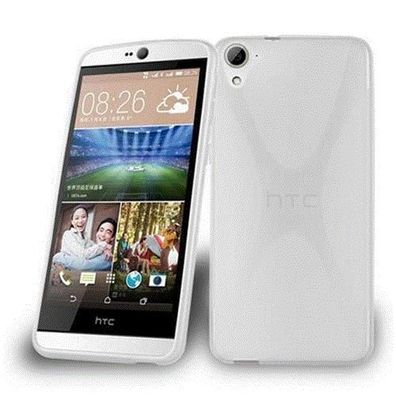 Cadorabo Hülle kompatibel mit HTC Desire 826 in HALB Transparent - Schutzhülle ...