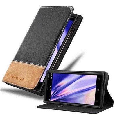 Cadorabo Hülle kompatibel mit Nokia Lumia 830 in Schwarz BRAUN - Schutzhülle mit ...