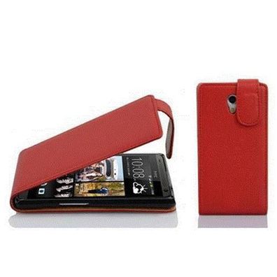 Cadorabo Hülle kompatibel mit HTC Desire 600 in Inferno ROT - Schutzhülle im Flip ...