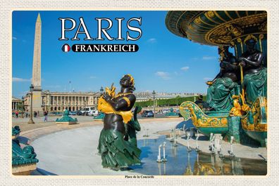 Top-Schild m. Kordel, versch. Größen, PARIS, Frankreich, Place de Concorde, neu & ovp