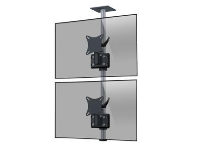 MonLines MDH201B Flat 2-fach vertikal Monitor Deckenhalter 25-32 Zoll, schwarz