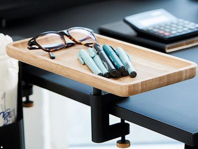 APTO Table Shelf Bamboo Stiftablage, 297x136mm Bambus mit Tischklemme olivgrén