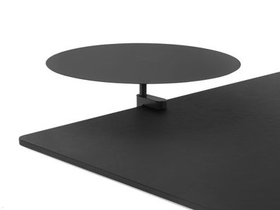 APTO Round Table Ablageboard 38cm Durchmesser mit Tischklemme, schwarz