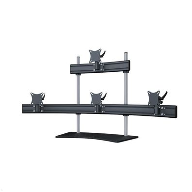 MonLines MTH303B Para 3 + 1 Monitor Tischhalter Standfuß bis 24 Zoll, schwarz