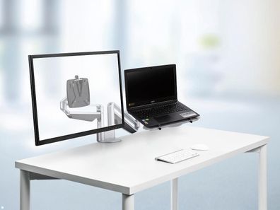 Novus Clu Duo Monitorhalter und Laptophalter, silber (990 + 4519 + 000)