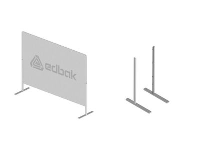 Edbak ProScreen Acrylglas Kassenbereich Schutzscheibe L, Standfuß