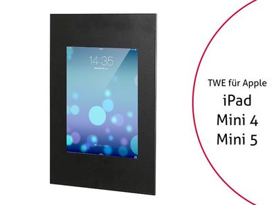 TabLines TWE014B Tablet Wandeinbau fér Apple iPad Mini 4/5, schwarz