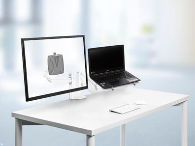 Novus Clu Duo Monitorhalter und Laptophalter, weiß (990 + 4511 + 000)