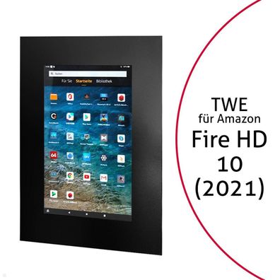 TabLines TWE100B Tablet Wandeinbau fér Amazon fire HD 10 (2021), schwarz