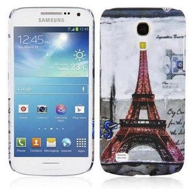 Cadorabo Hülle kompatibel mit Samsung Galaxy S4 MINI mit PARIS - Eiffelturm Aufdru...