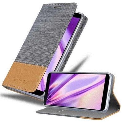 Cadorabo Hülle kompatibel mit Samsung Galaxy J6 PLUS in HELL GRAU BRAUN - Schutzhü...