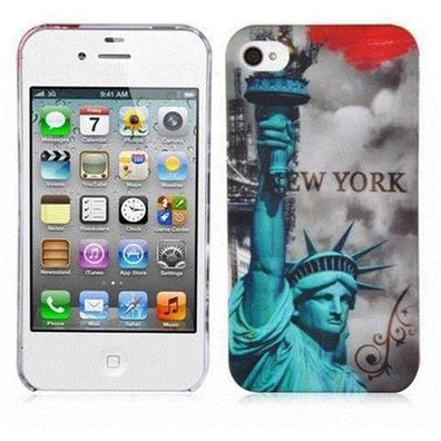 Cadorabo Hülle kompatibel mit Apple iPhone 4 / 4S mit NEW YORK - Freiheitsstatue ...