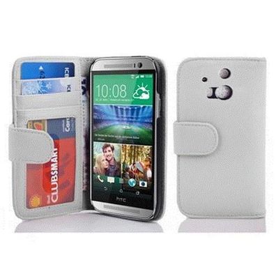 Cadorabo Hülle kompatibel mit HTC ONE M8 in Magnesium WEIß - Schutzhülle mit Magne...