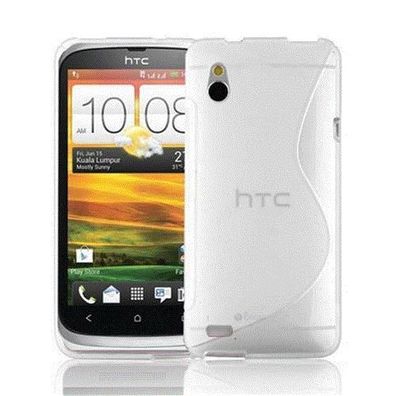 Cadorabo Hülle kompatibel mit HTC Desire V in Magnesium WEIß - Schutzhülle aus ...