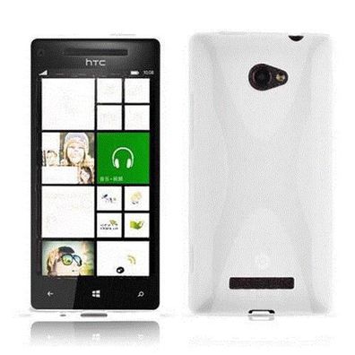 Cadorabo Hülle kompatibel mit HTC Windows Phone 8X in Magnesium WEIß - Schutzhülle...