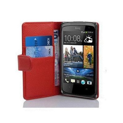 Cadorabo Hülle kompatibel mit HTC Desire 500 in Inferno ROT - Schutzhülle aus ...