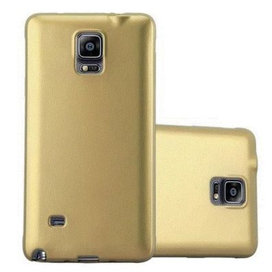 Cadorabo Hülle kompatibel mit Samsung Galaxy NOTE 4 in Metallic GOLD - Schutzhülle...