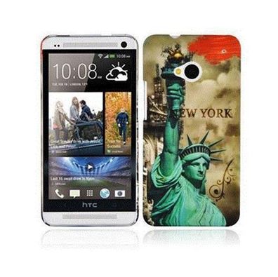 Cadorabo Hülle kompatibel mit HTC ONE M7 mit NEW YORK - Freiheitsstatue Aufdruck ...