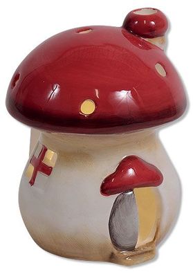Teelichthalter - Pilzhaus, 14 cm