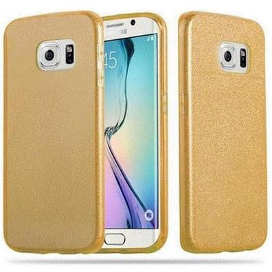 Cadorabo Hülle kompatibel mit Samsung Galaxy S6 EDGE in Sternenstaub GOLD - TPU ...