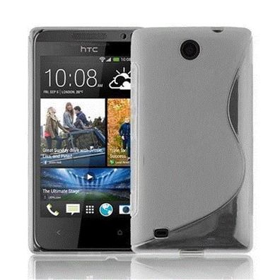 Cadorabo Hülle kompatibel mit HTC Desire 300 in HALB Transparent - Schutzhülle ...